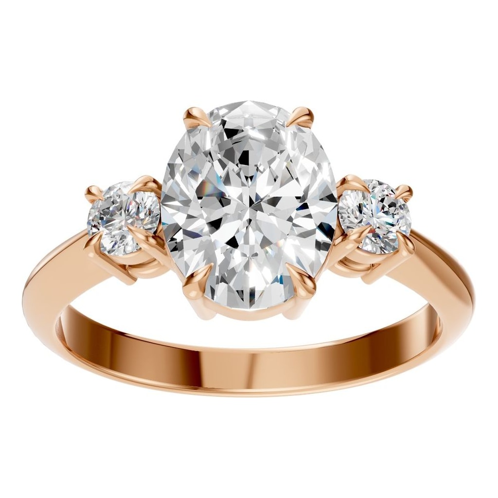RI-4674 Rose Gold Ring SET - Front View