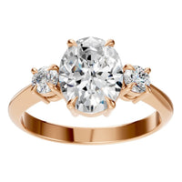 RI-4674 Rose Gold Ring SET - Front View