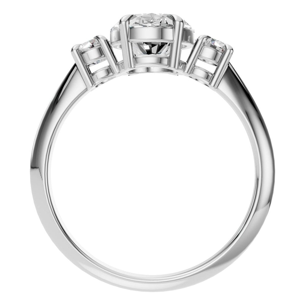 RI-4674 White Gold Ring SET - Top View
