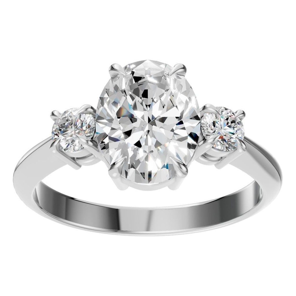 RI-4674 White Gold Ring SET - Front View