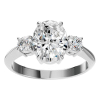 RI-4674 White Gold Ring SET - Front View