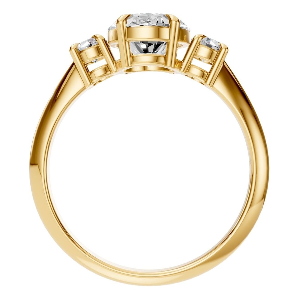 RI-4674 Yellow Gold Ring SET - Top View