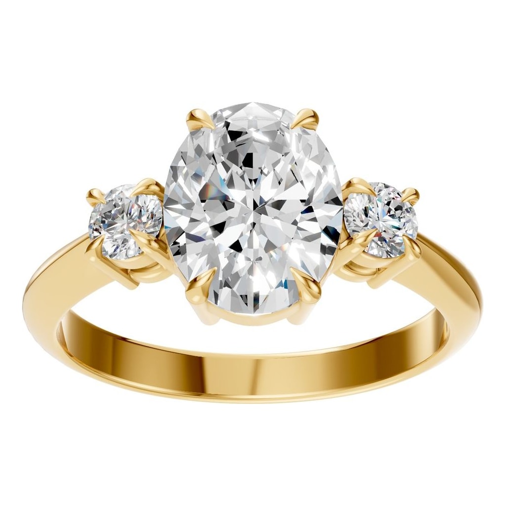 RI-4674 Yellow Gold Ring SET - Front View