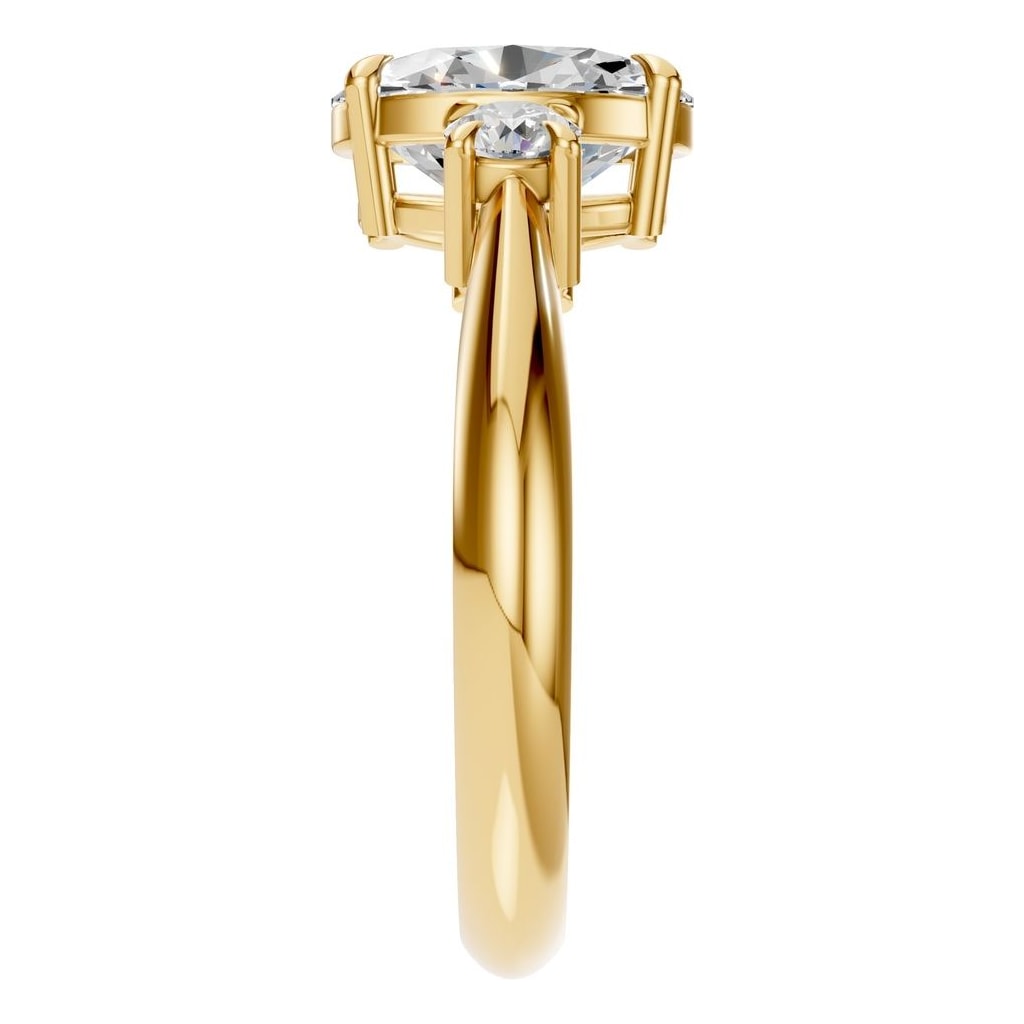 RI-4674 Yellow Gold Ring SET - Side View