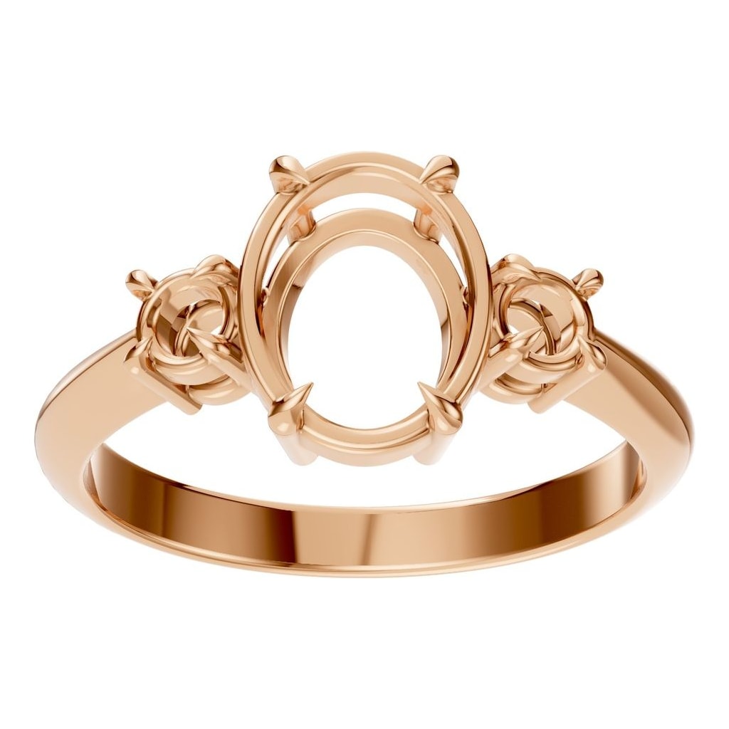 RI-4674 Rose Gold Ring UNSET - Front View