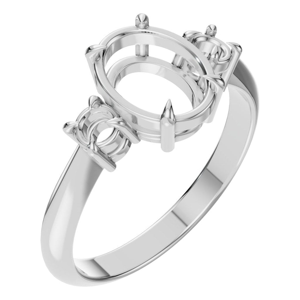 RI-4674 White Gold Ring UNSET - Main View