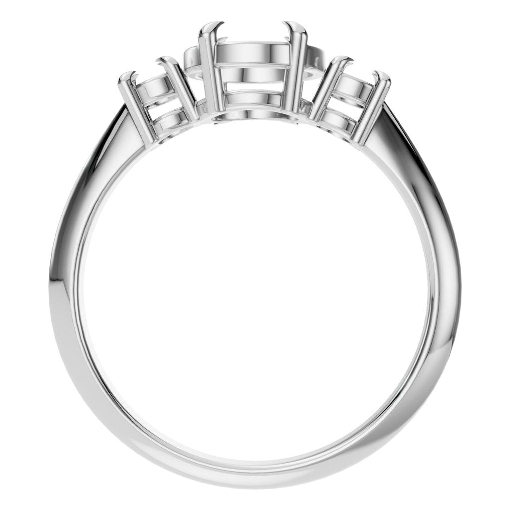 RI-4674 White Gold Ring UNSET - Top View