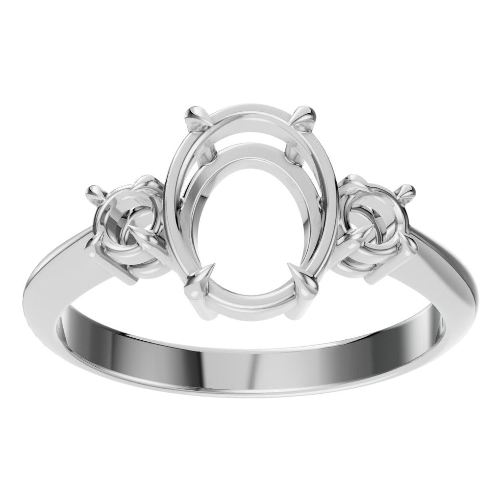 RI-4674 White Gold Ring UNSET - Front View