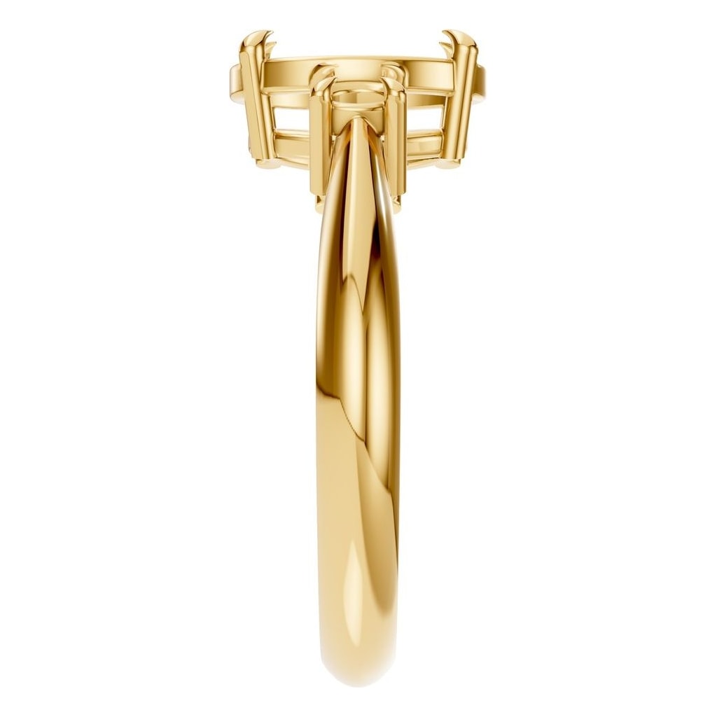 RI-4674 Yellow Gold Ring UNSET - Side View