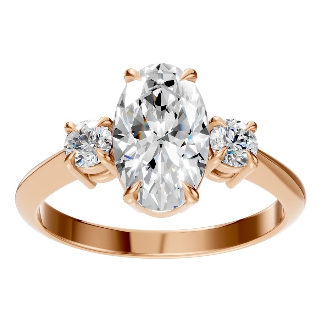 RI-4674 Rose Gold Ring SET - Front View