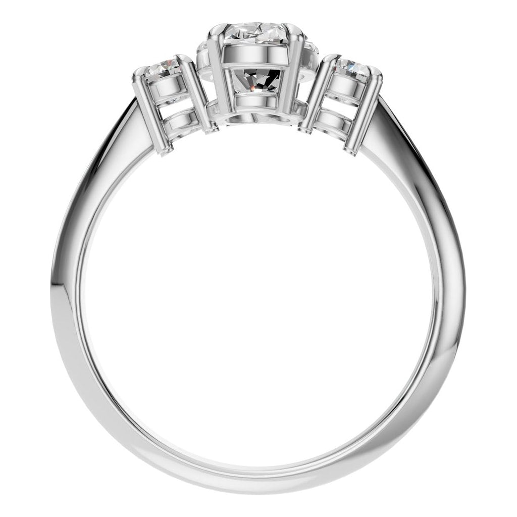 RI-4674 White Gold Ring SET - Top View