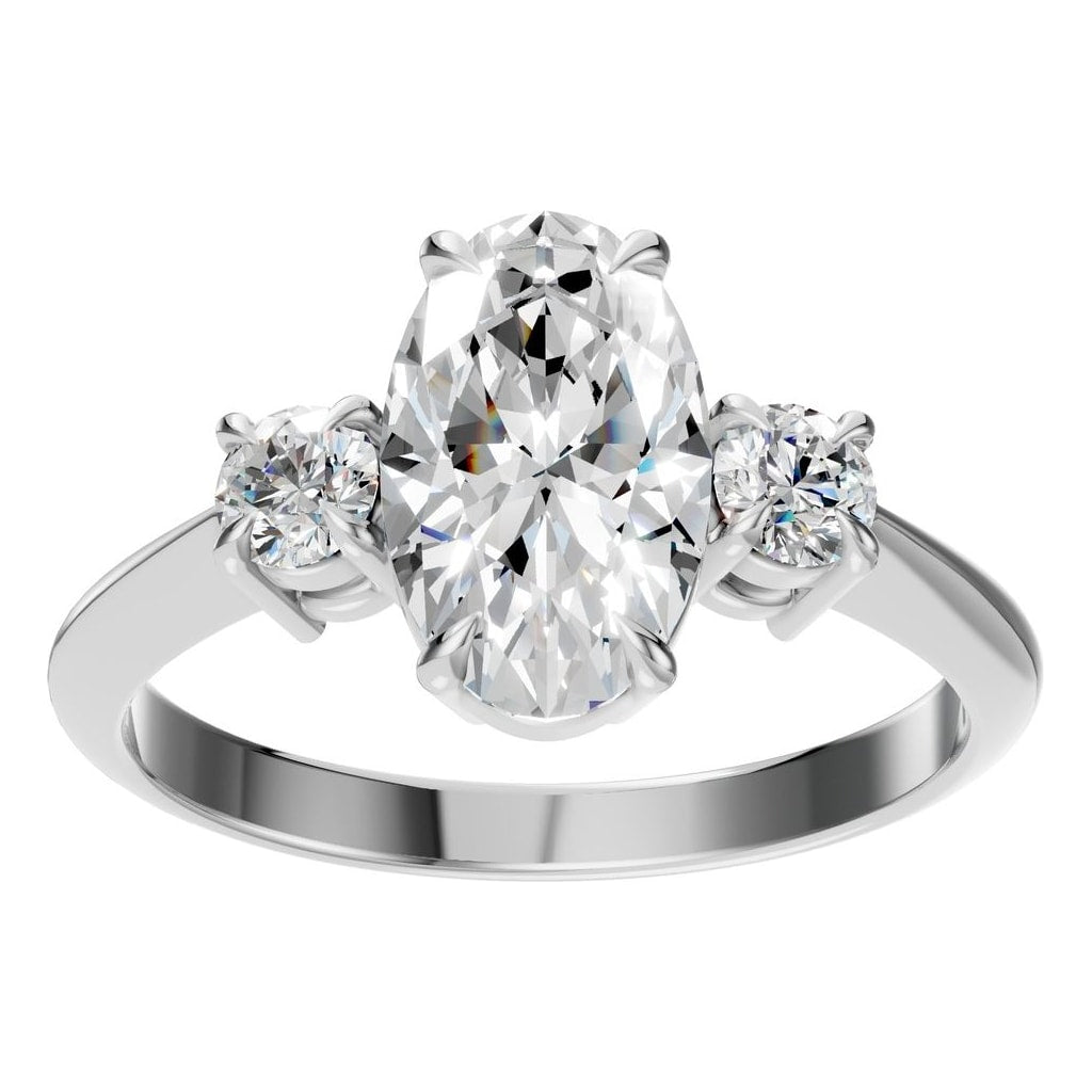 RI-4674 White Gold Ring SET - Front View