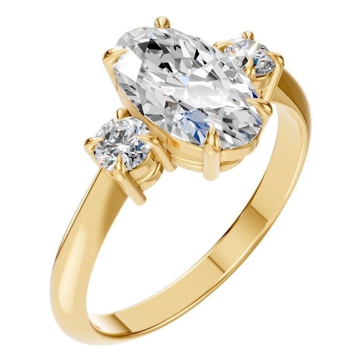 Three Stone Ring Mounting - Oval 10x6mm