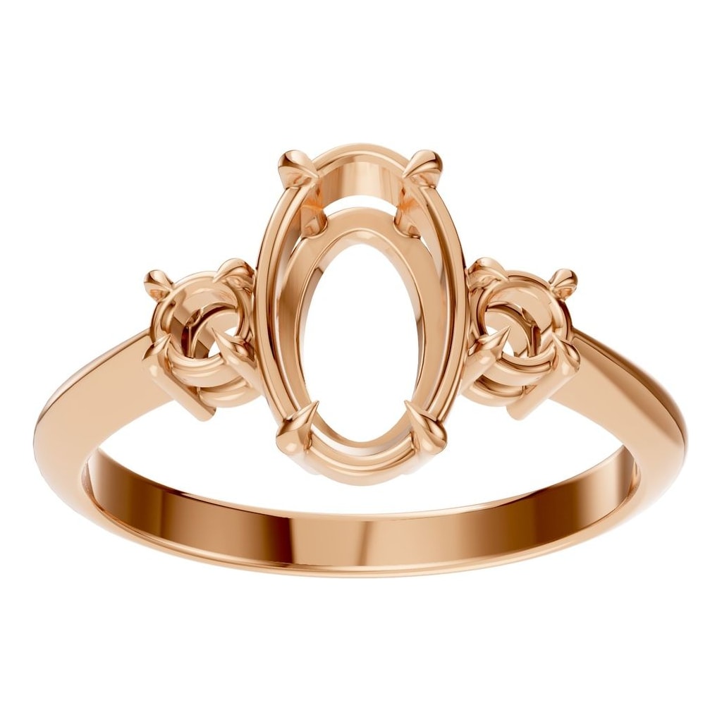 RI-4674 Rose Gold Ring UNSET - Front View
