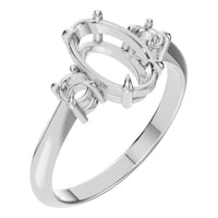 RI-4674 White Gold Ring UNSET - Main View