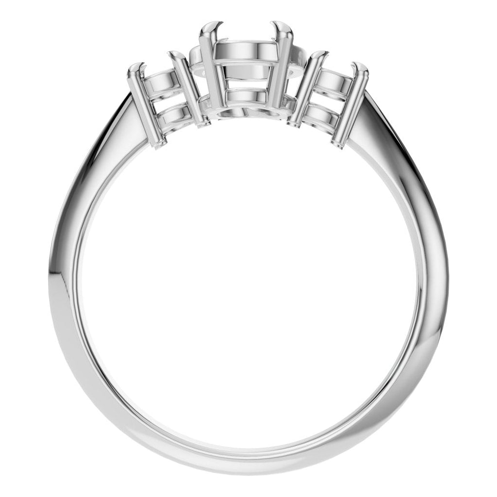 RI-4674 White Gold Ring UNSET - Top View