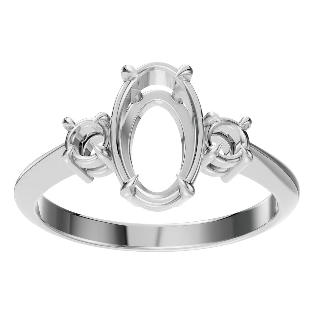 RI-4674 White Gold Ring UNSET - Front View