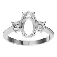 RI-4674 White Gold Ring UNSET - Front View