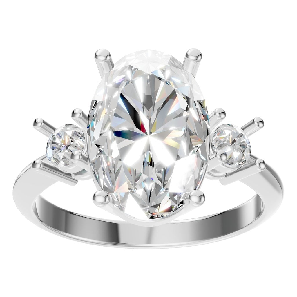 RI-4674 White Gold Ring SET - Front View
