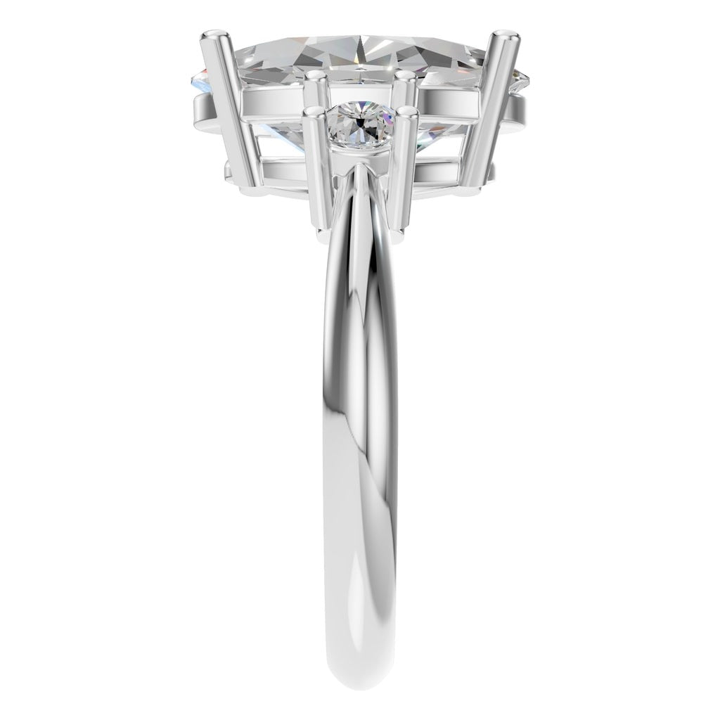 RI-4674 White Gold Ring SET - Side View