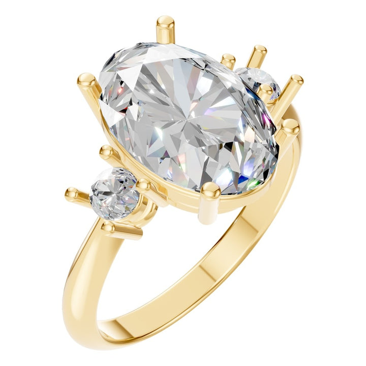 Three Stone Ring Mounting - Oval 12x8mm