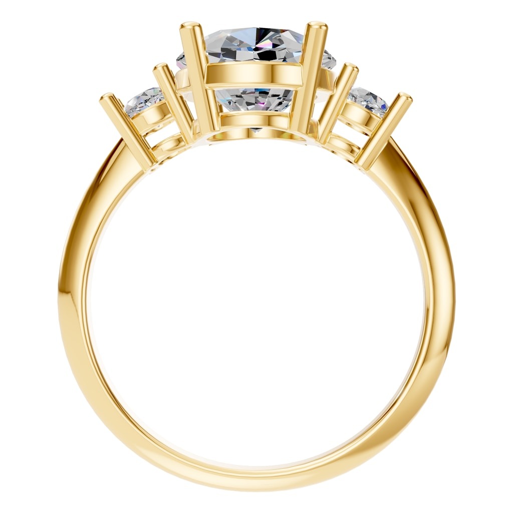 RI-4674 Yellow Gold Ring SET - Top View