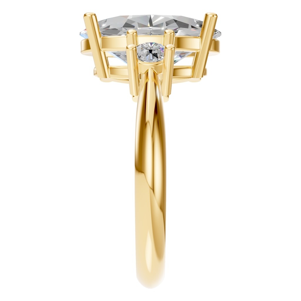 RI-4674 Yellow Gold Ring SET - Side View