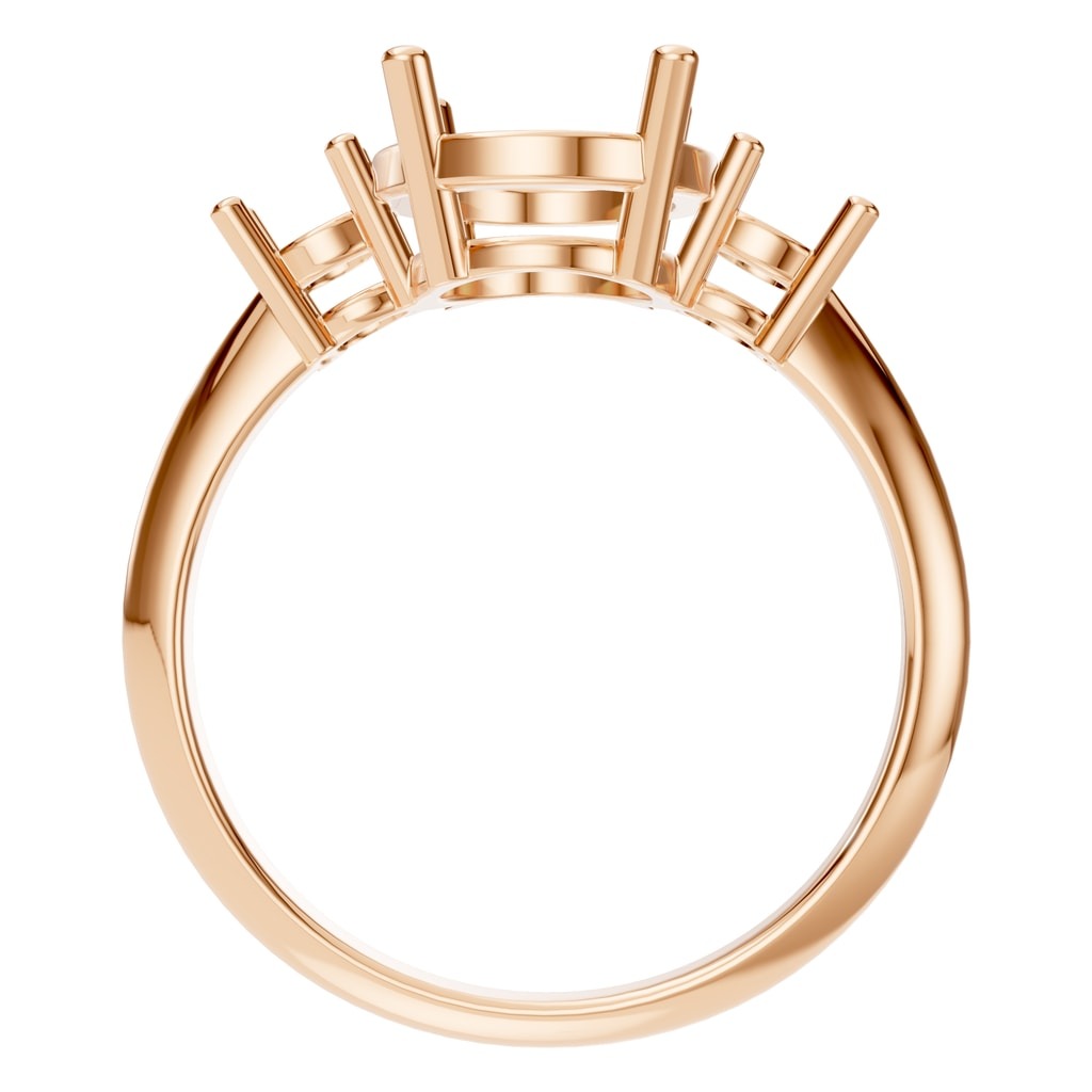 RI-4674 Rose Gold Ring UNSET - Top View