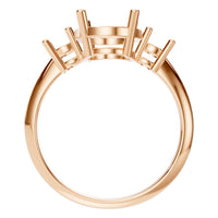 RI-4674 Rose Gold Ring UNSET - Top View