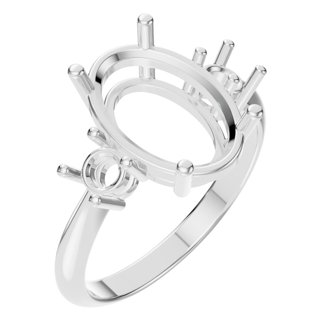 RI-4674 White Gold Ring UNSET - Main View