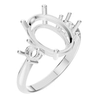 RI-4674 White Gold Ring UNSET - Main View