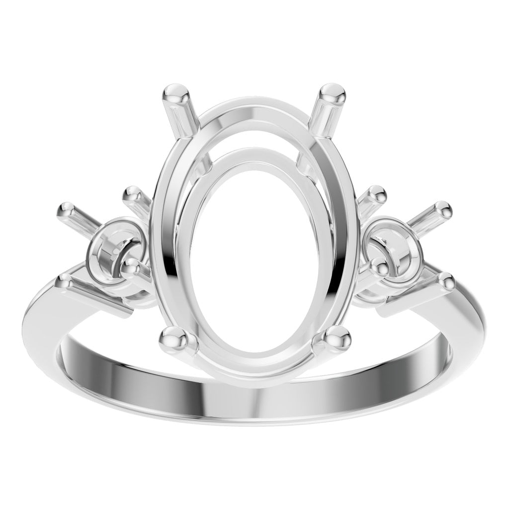 RI-4674 White Gold Ring UNSET - Front View