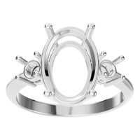 RI-4674 White Gold Ring UNSET - Front View
