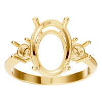 RI-4674 Yellow Gold Ring UNSET - Front View
