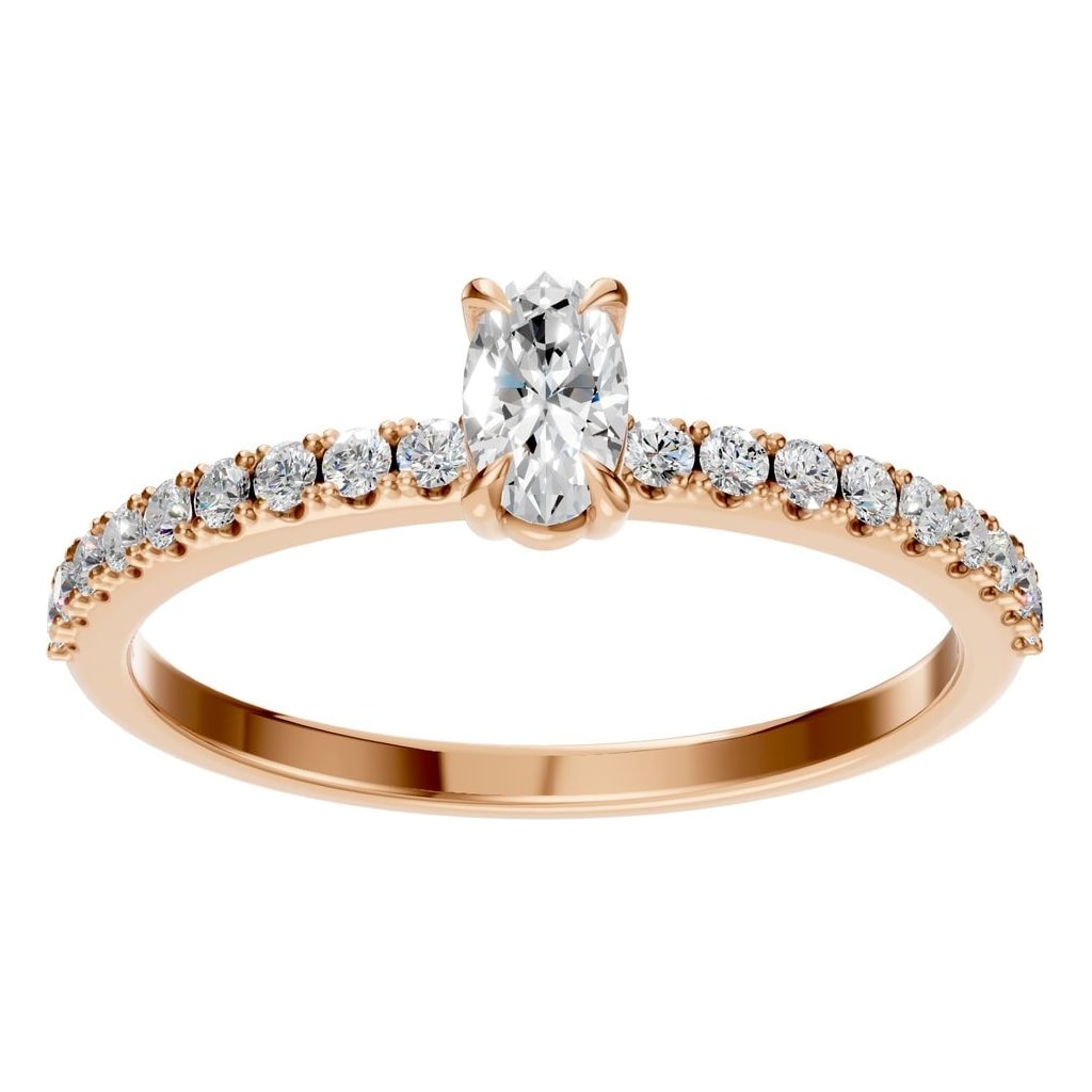 RI-4945 Rose Gold Ring SET - Front View