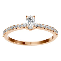 RI-4945 Rose Gold Ring SET - Front View