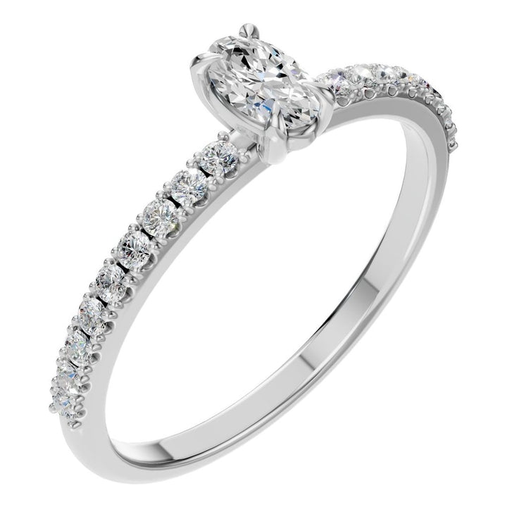 Accented Solitaire Ring Mounting - Oval 5x3mm