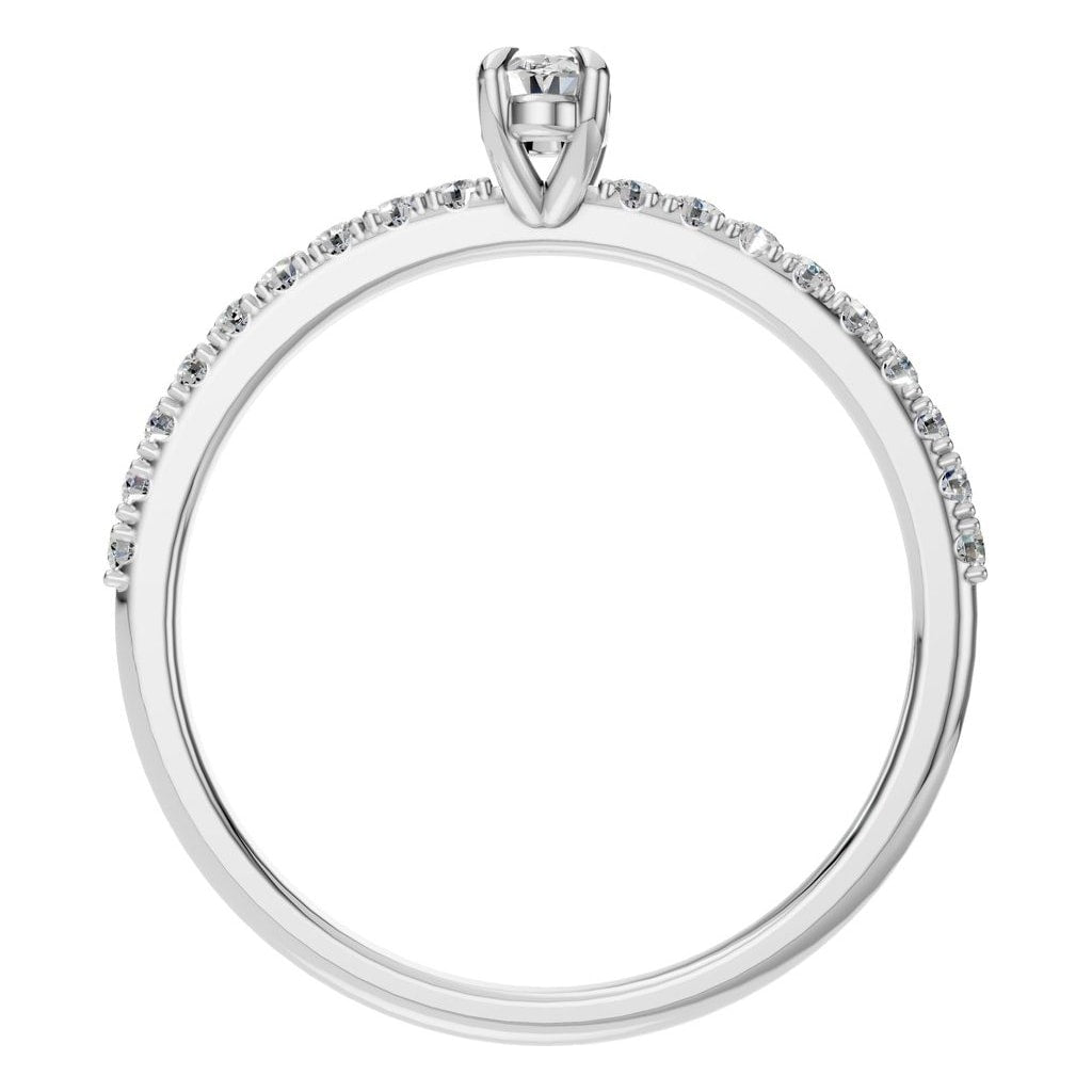 RI-4945 White Gold Ring SET - Top View