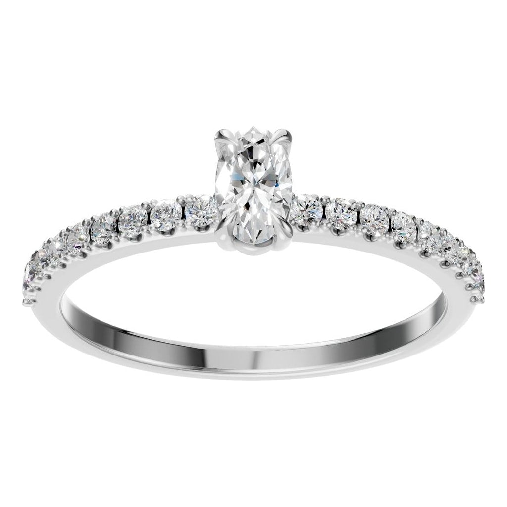 RI-4945 White Gold Ring SET - Front View