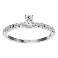 RI-4945 White Gold Ring SET - Front View