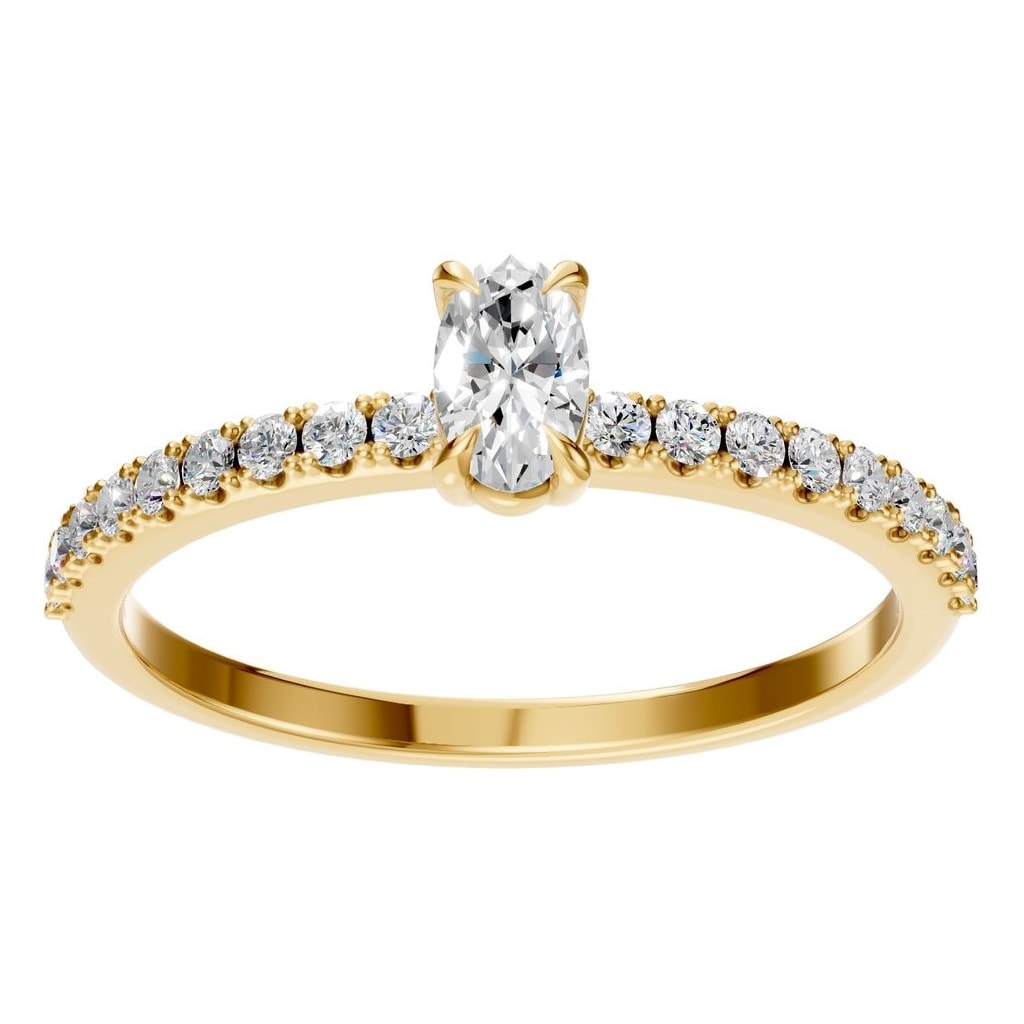 RI-4945 Yellow Gold Ring SET - Front View