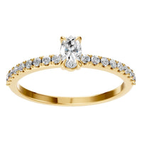 RI-4945 Yellow Gold Ring SET - Front View