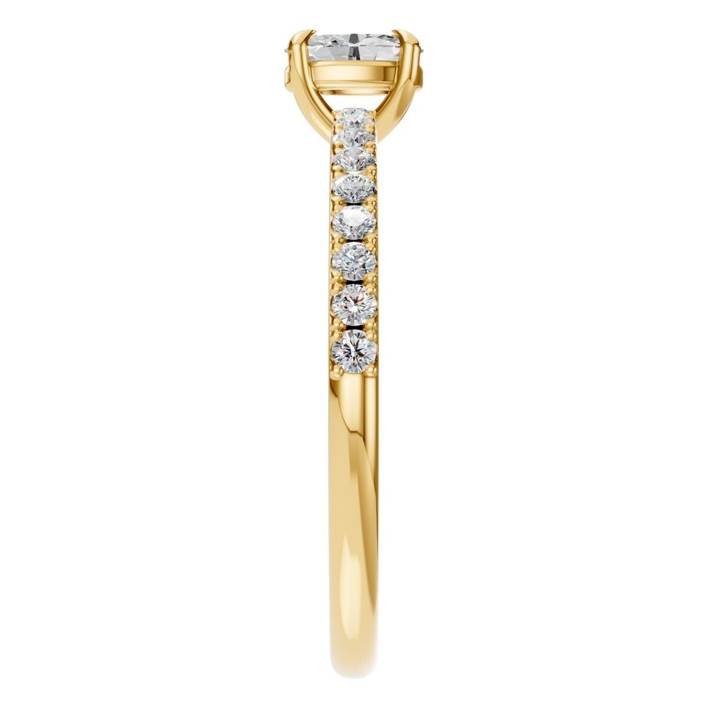 RI-4945 Yellow Gold Ring SET - Side View