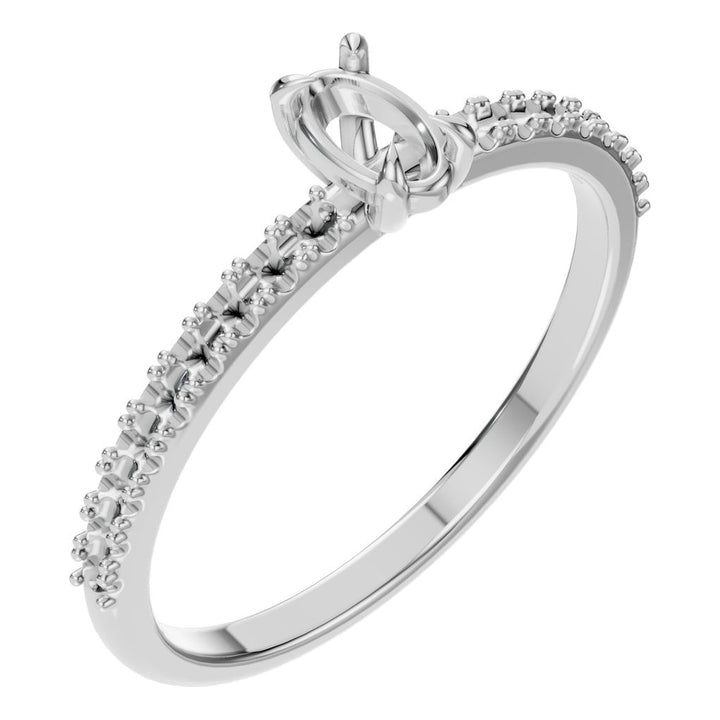Accented Solitaire Ring Mounting - Oval 5x3mm