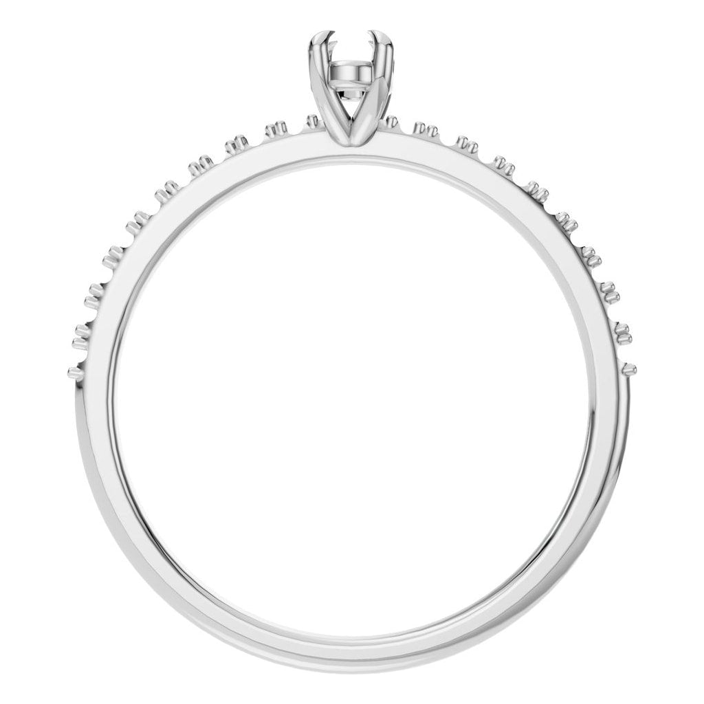 RI-4945 White Gold Ring UNSET - Top View
