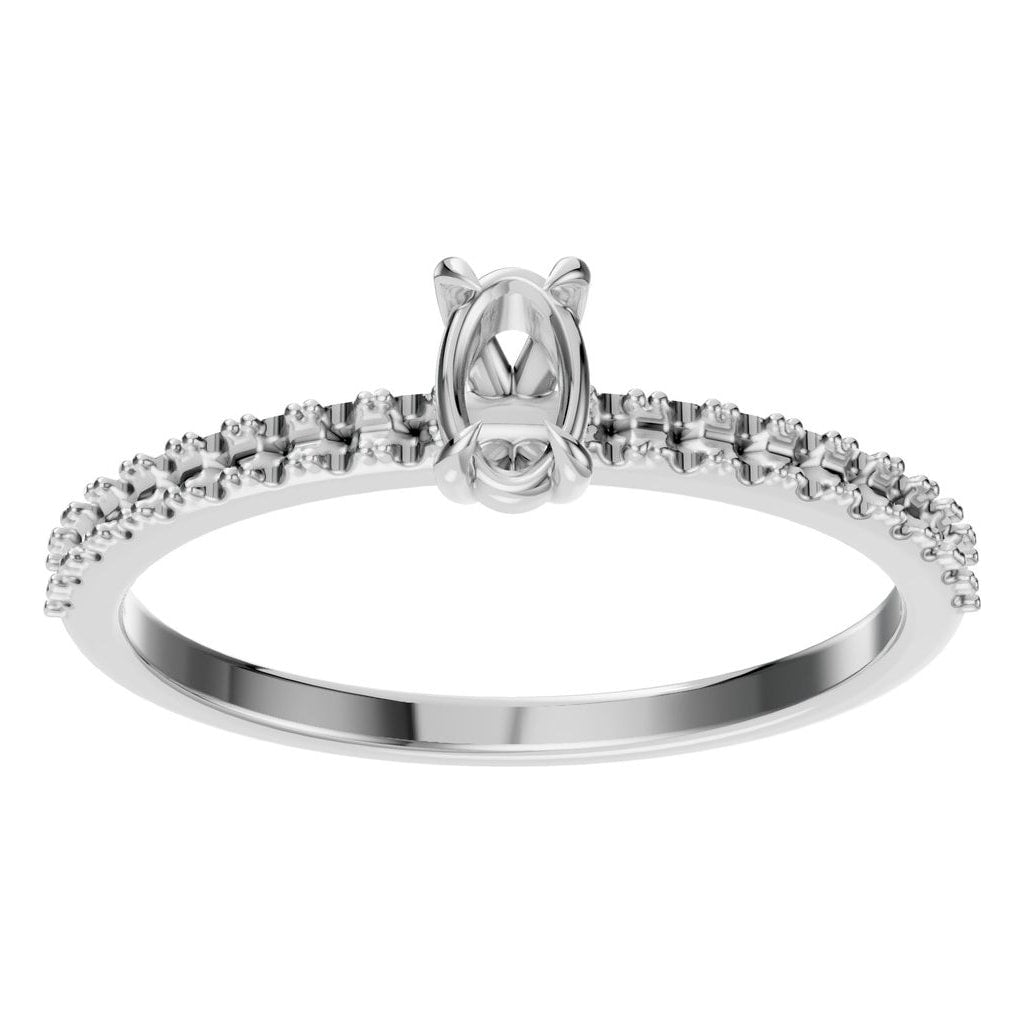 RI-4945 White Gold Ring UNSET - Front View