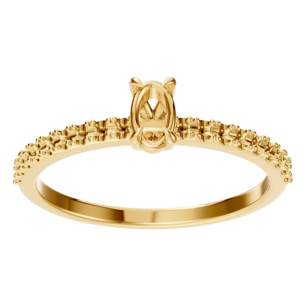 RI-4945 Yellow Gold Ring UNSET - Front View