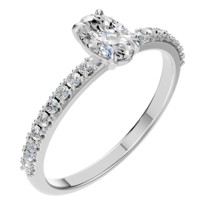 Accented Solitaire Ring Mounting - Oval 6x4mm