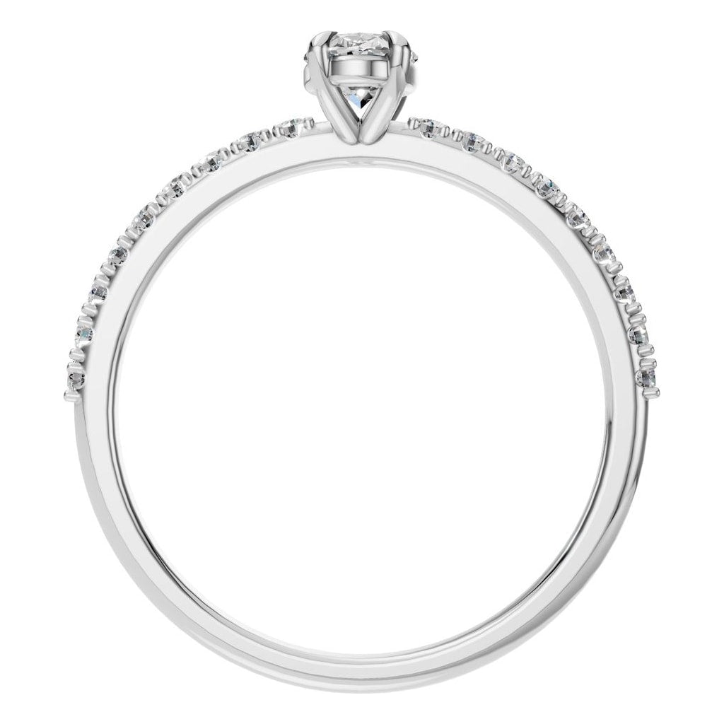 RI-4945 White Gold Ring SET - Top View