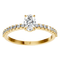 RI-4945 Yellow Gold Ring SET - Front View